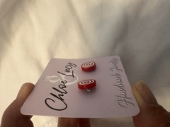 Christmas Peppermint Stud Earrings Holiday Earrings