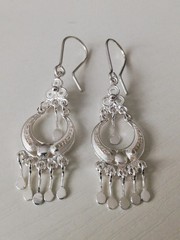 . 970 Solid Silver Women’s CANDONGA Filigree Drop Earings New.
