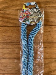 Necklace Glass Beads Small Stranded Light Blue Handmade 22″