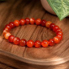 Natural Carnelian stone Bracelet 8mm Beaded Healing Energy Strength Bracelet