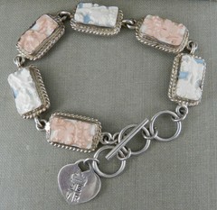 JSVR Jacqueline Smiley 950 Sterling Silver Vintage Revival Pastel Link Bracelet
