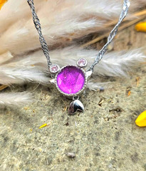 Natural Meteorite 925 Gold Fish Pendant Necklace