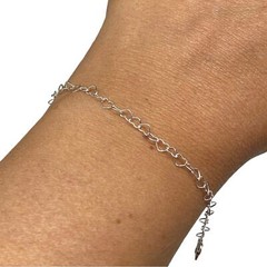 8” Heart Chain Link Bracelet Solid 925 Sterling Silver Dainty Gift Hearts