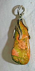 UNAKITE PENDANT with Silver Metal unikite