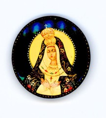 Russian Handpainted Brooches of Religous Saints_brooch_11, Mary