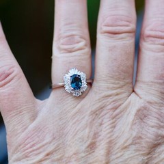 Lab Made London Blue Topaz Ring Solid Sterling Silver 925 , December birthstone