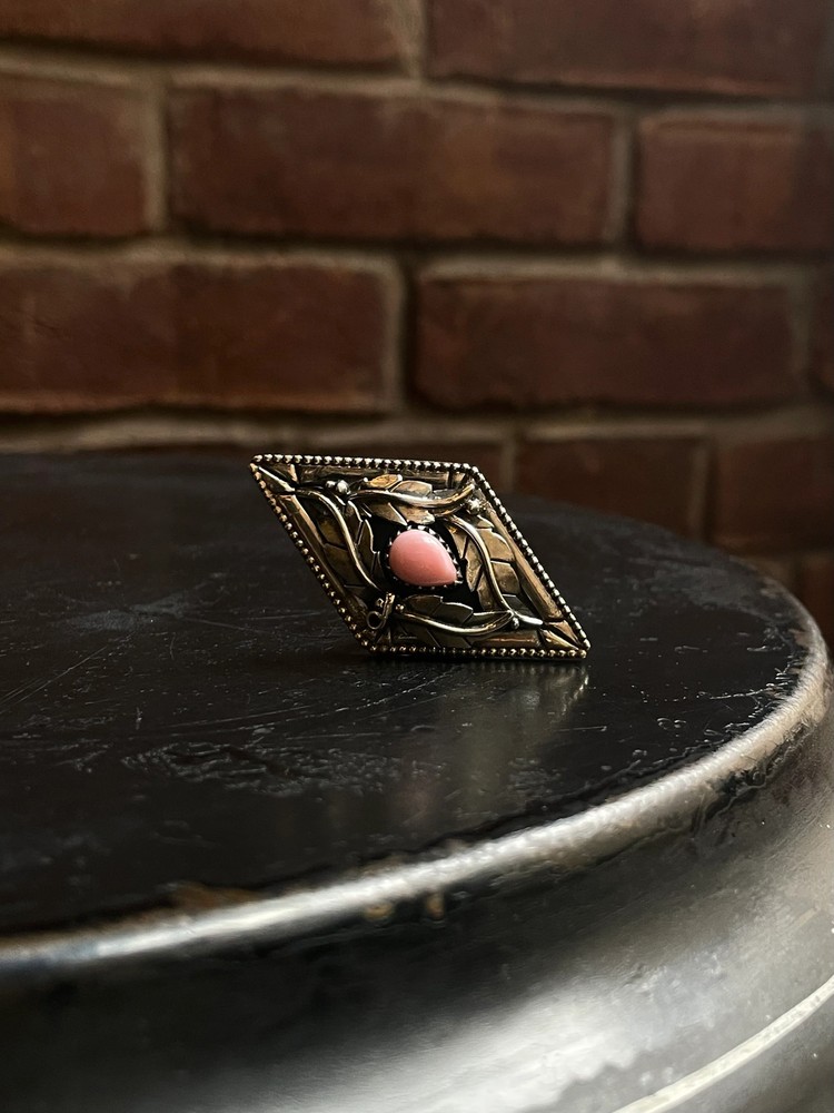 Pink Conch Feather Ring Size 9.5 | 925 Sterling Silver C950