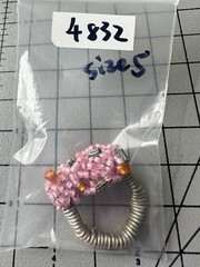 Artisan Handmade Beaded Wire Cocktail Ring Size 5