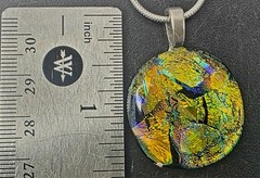 Sterling Silver Dichroic Glass Pendant Necklace 20 .925 Chain Handmade 18.02g