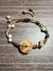 Natural sleeve jade hand braided hand rope