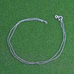 18″ 1mm, Vintage Italian sterling silver circle link chain, 925 silver necklace