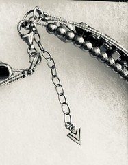 Silpada 5 Strand Hailstone Hematite Foil Glass Bead .925 Sterling Necklace N1936