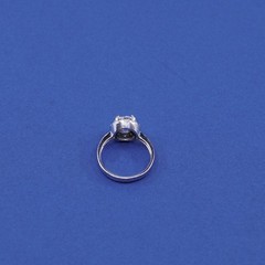 sz 8, vtg Sterling silver ring, 925 w/ cluster crystal, engagement anniversary