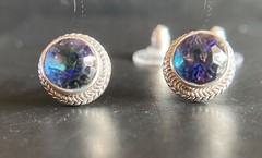 Sarda, Bali Handmade, “Odyssey Universe “Quartz & Sterling, Stud Earrings-Unisex