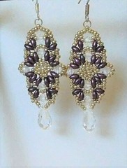 Handmade Amethyst Crystal Chandelier Earrings