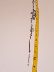 NWT Peyote Bird Green Gray Silver Gemstone Bead Mix Wax Cord Chain Necklace 17″