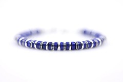 Men’s 6mm Lapis Lazuli Sterling Silver Bracelet | AAAAA+ Grade | Sleek Modern