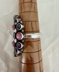 Sterling Silver 925 NB Nicky Butler Amethyst Garnet Pearl Ring EUC 8.25