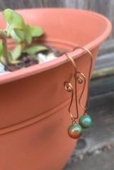 Moss Agate and Antique Copper Handmade Artisan Jewelry Earrings 100% TO CHARITY