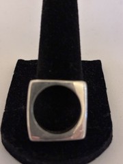 Sterling Silver Mexican Artisan Square Band Geometric Ring Size 5.5 -9.2 g