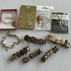 Women’s Religious Jewelry Lot of 10 Bracelets & Necklaces Christian Gifts Bundle