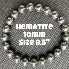 Authentic Hematite 10mm Beaded Stretchy Bracelet by Bombshell Beads
