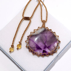 The Crystal North Star | Large Trapiche Amethyst Pendant | Artisan Made Necklace
