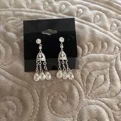 Chandelier CUBIC ZIRCONIA EARRINGS set in 925 STERLING SILVER
