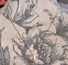 Artisan Signed HOLLY YASHI Gold Filled Faceted Moonstone Ball Chain Necklace
