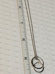 S925 Sterling Silver Intertwined Linked Circles 18″ Dainty Oval Link Necklace