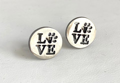 Love Paw Print Bundle – Necklace and Earrings – Artisan Jewelry Set