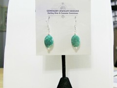 Sterling Silver Natural RUSSIAN AMAZONITE Dangle Earrings #5759…Handmade USA