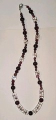 Unique Rhodolite Garnet & Acrylic Cube Beads Necklace