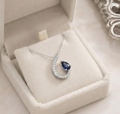 3.00 Ct Certified Azure Blue Diamond Pendant, Tariffs FREE & Matching Studs .