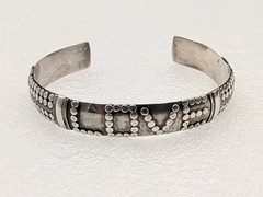 Artisan Handmade LOVE 925 Sterling Silver Cuff Stacker Bracelet Sz 6¾
