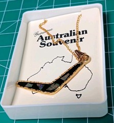 Genuine Australian Opal Slice Necklace Boomerang