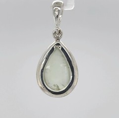 Green Drop / Pear / Teardrop PREHNITE Pendant 925 STERLING SILVER Natural #64e