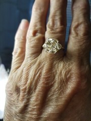Pools of Lights Quartz Ring Byzantine style flower custom any size Silverp Goldp