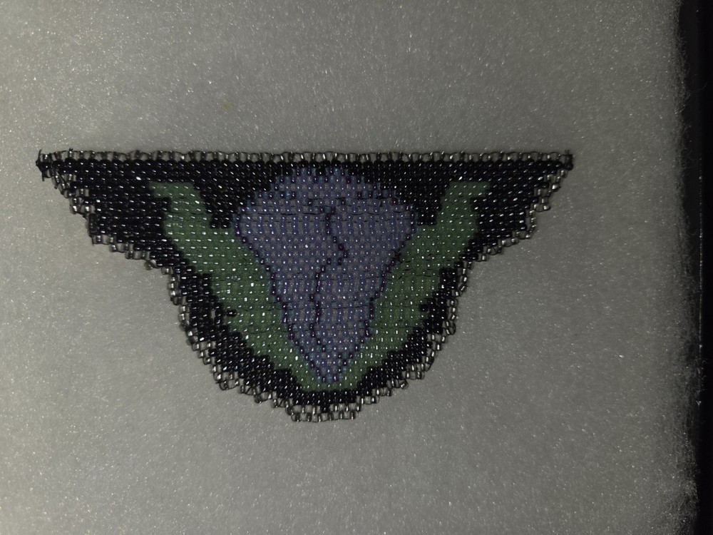 Handcrafted Beaded Pendant, Unisex Adults, Black Green Purple, No Stone