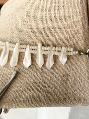 Vintage mother of pearl bib necklace 16.25″