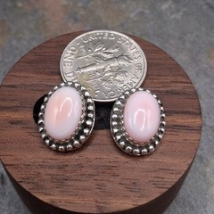 Pink Conch Sterling Silver Stud Earrings Southwestern Native Style Screw Back