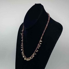 14K Gold Filled Tourmaline & Freshwater Pearl Beaded Charm Necklace 19.5″