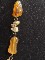 Genuine Amber Jasper Artisan Necklace 14-16″ Boho Statement Pendant