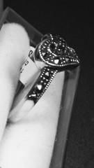 LOVELY STERLING SILVER.925 WITH MARCASITE DESIGNER RING SIZES 6.0-6.25!
