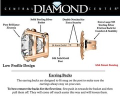 925 Sterling Silver Rose Gold Plated 4.00 Carat CZ Prong Stud Earrings for Her