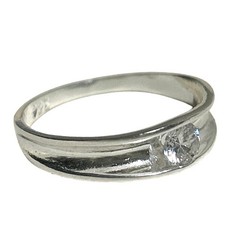 925 Silver and CZ Butterfly Inset Ring SZ 5-1/4 Sterling Cubic Zirconia Diamond