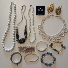 Cottagecore Grannycore Jewelry Lot Faux Pearl Floral Glass Vintage Vibe 13pc