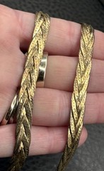 Vintage 7.5MM Vermeil 925 Sterling Silver Braided Woven Chain Necklace 20″