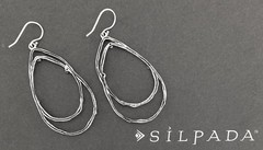 SILPADA Sterling Silver CONSTELLATION CZ Teardrop Hoop Earrings~#W2268