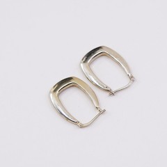 1”, Jordan vermeil gold over sterling silver loop earrings, 925 hoops with Cz